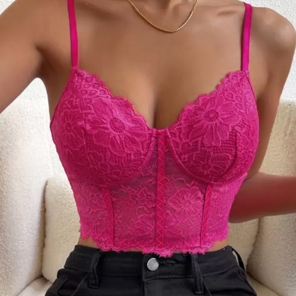 6️⃣5️⃣4️⃣ Elegant Pink Lace Bralette